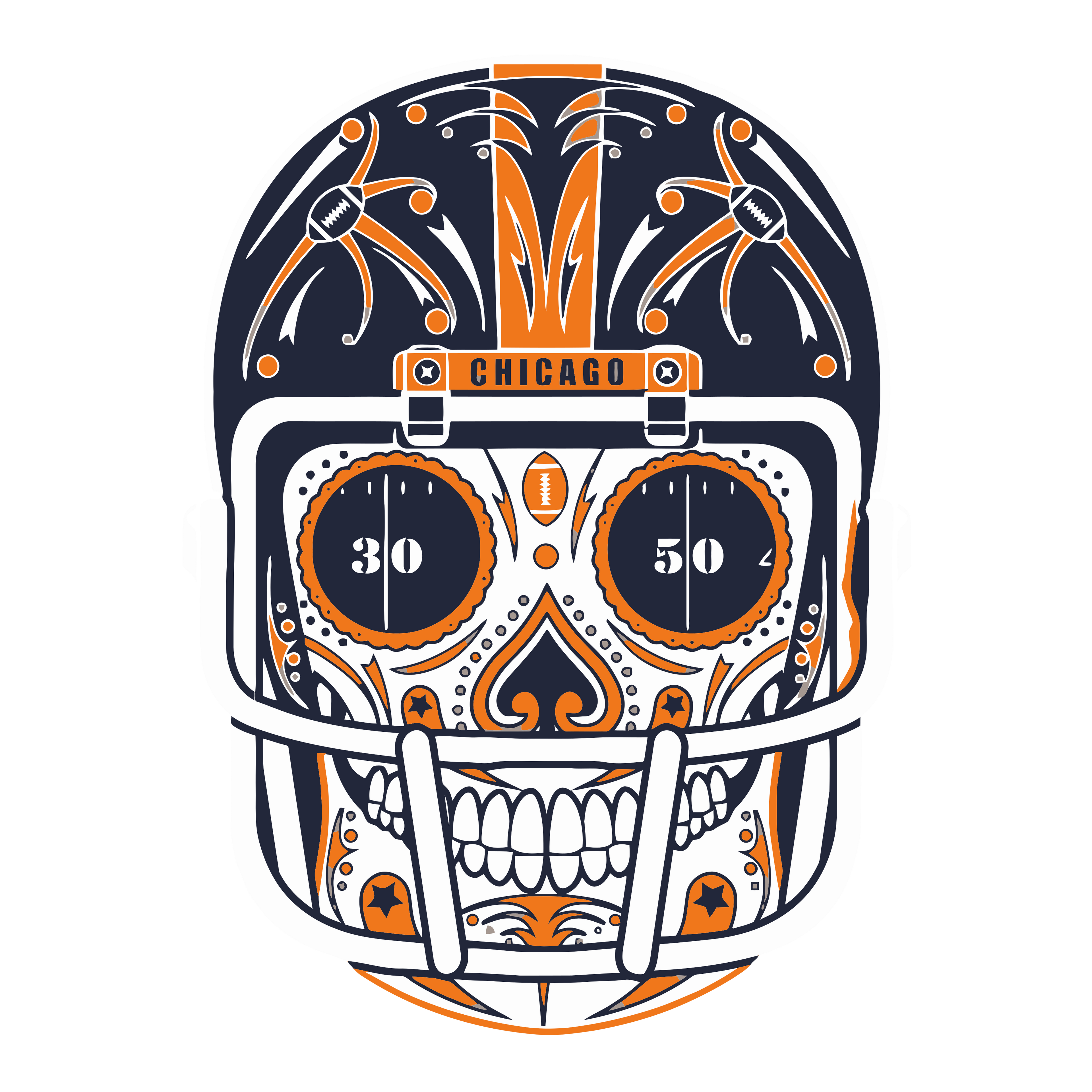 Chicago Bears "Day of Dead" Decal / Buy 2 Get 1 FREE