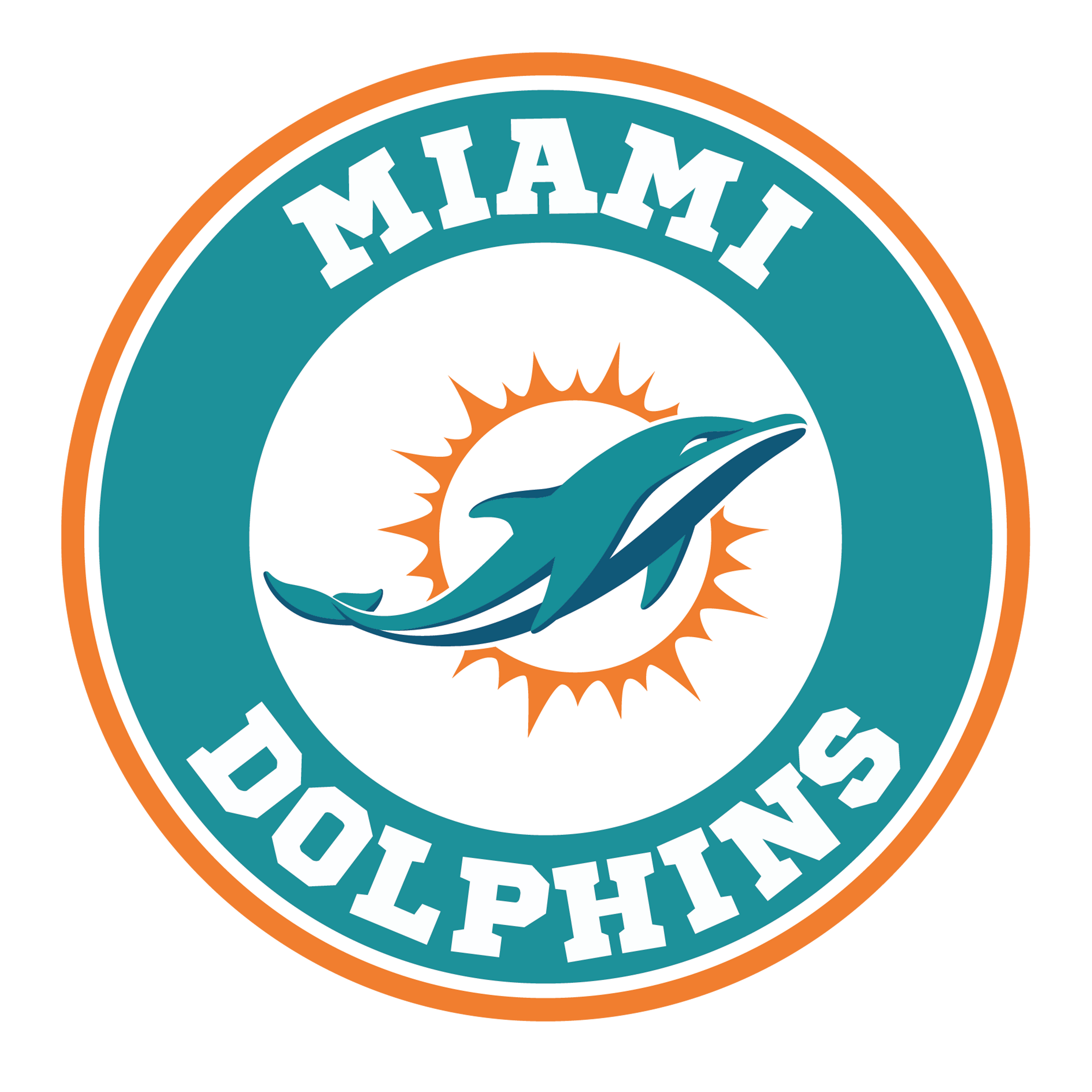 Miami Dolphins 3" Round Decal / Buy 2 Get 1 FREE