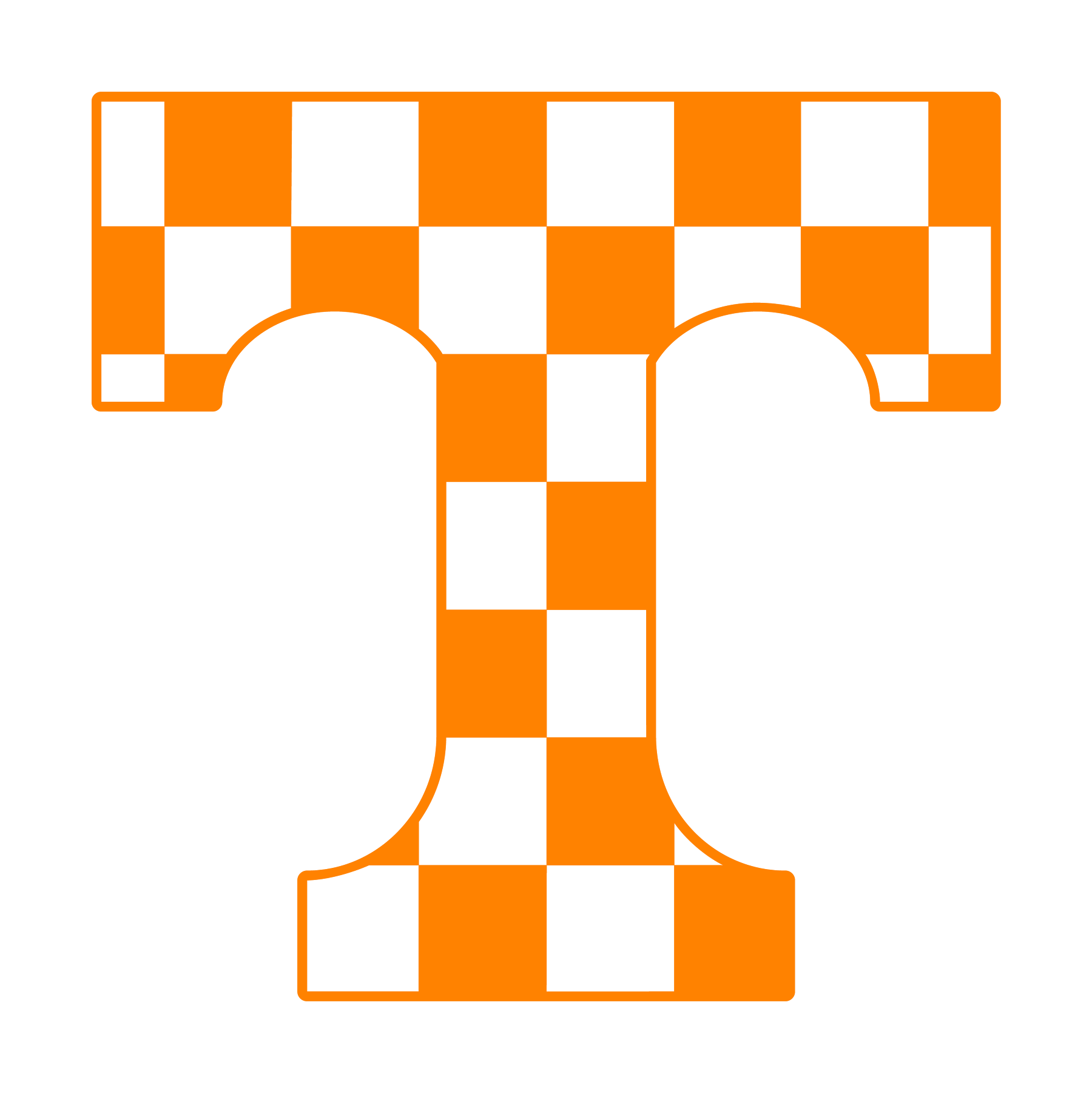 Tennessee Volunteers Checkered "T" Decal FREE SHIPPING